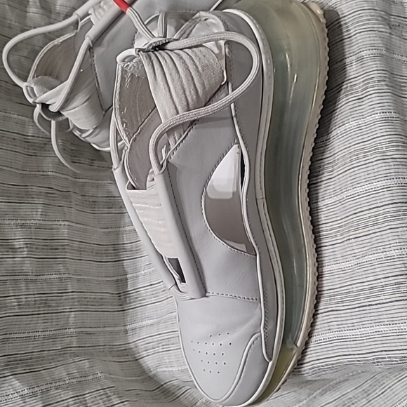 Nike Airmax FF 720 SAIL Hybrid White Leather Sandal/Sneaker Chunky Outsole Sz10 - Picture 4 of 14